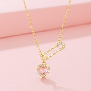 Luxury Rhinestone Heart Clavicle Necklace