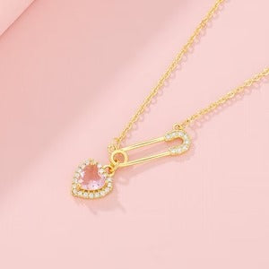Luxury Rhinestone Heart Clavicle Necklace