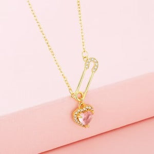 Luxury Rhinestone Heart Clavicle Necklace