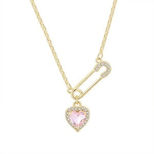 Luxury Rhinestone Heart Clavicle Necklace