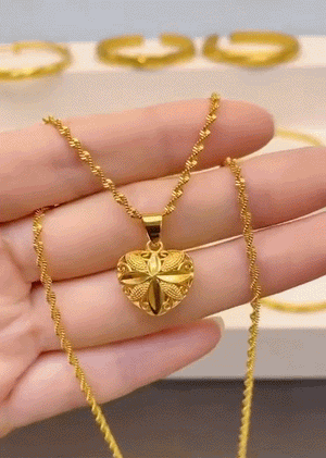 Gold Aura Heart Necklace